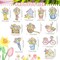 36 Pcs Spring Flower Wooden Ornaments Sunflower Tulip Lavender Tree Decoration Floral Gnome Hanging Wood Cutout Pastel Spring Decor for Home Small Tree Party(Tulip)